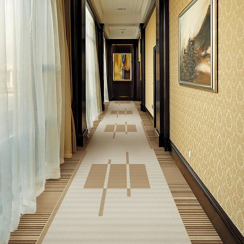 Alfombra de Nylon Estampada con Patrón Geométrico para Pasillos de Lujo