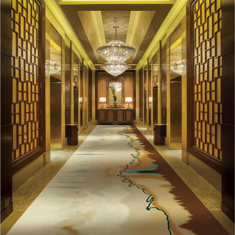 Tapete de Luxo em Nylon Impresso para Corredores de Hotel