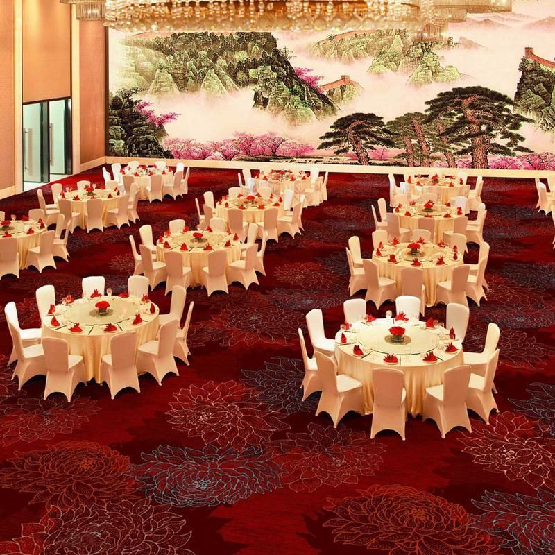 Luxus Roter Wolle Casino Teppich - Maschinengewebt