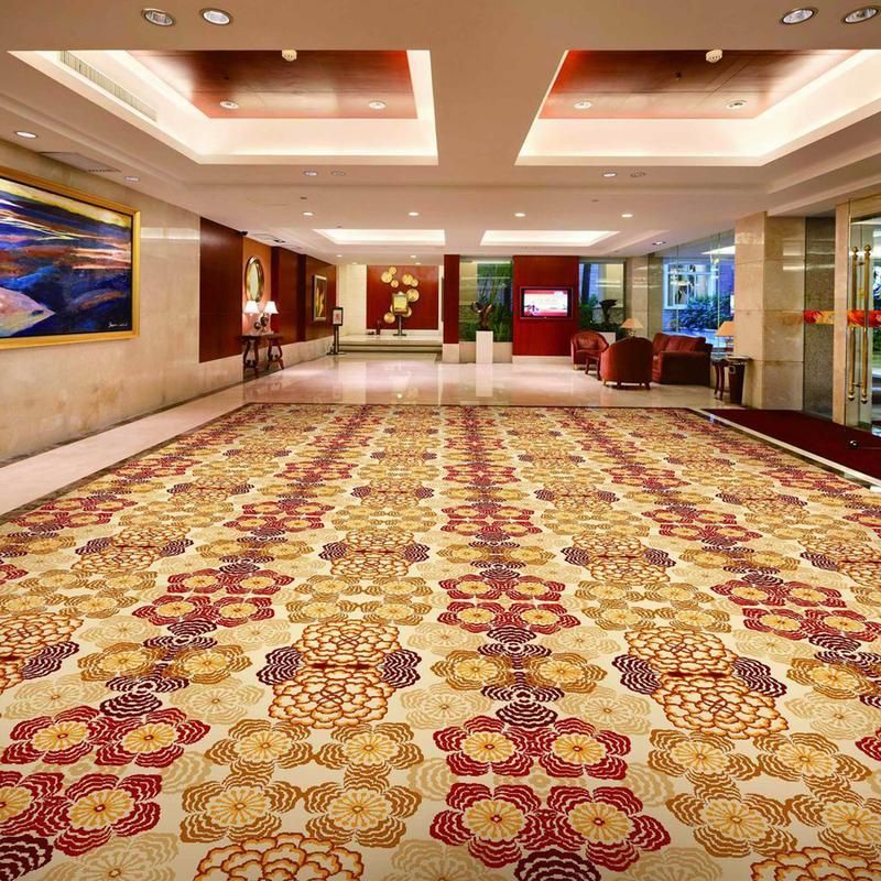 Luxus Roter Wolle Casino Teppich - Maschinengewebt