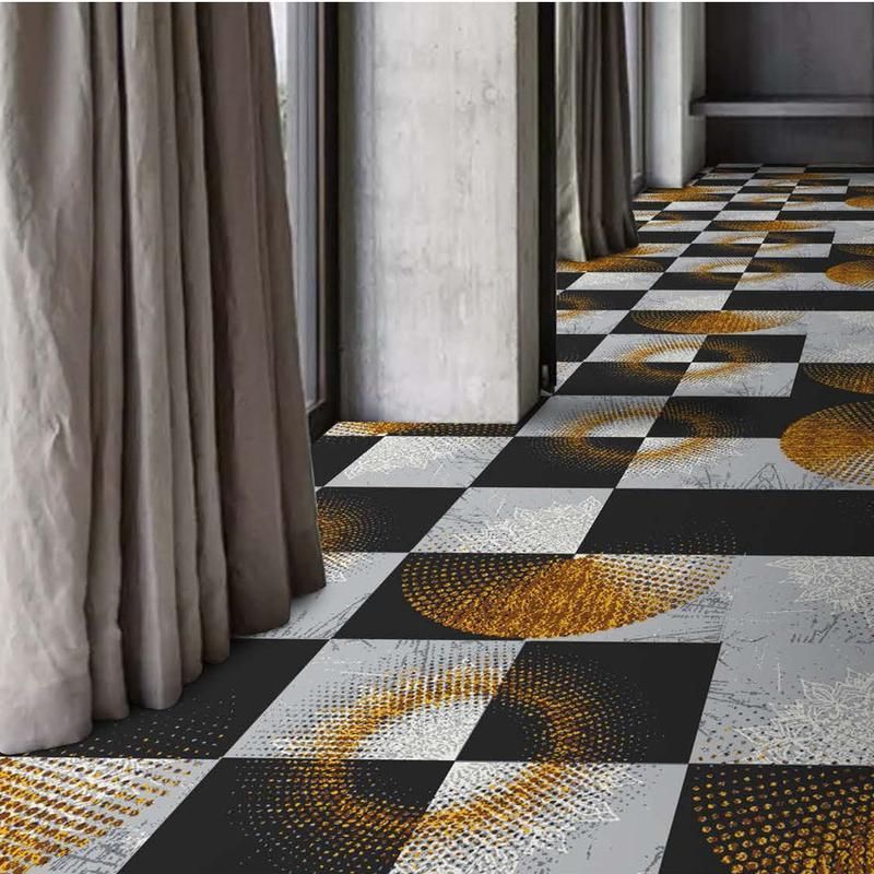 Retro Printed Nylon Carpet Tiles with PU Backing